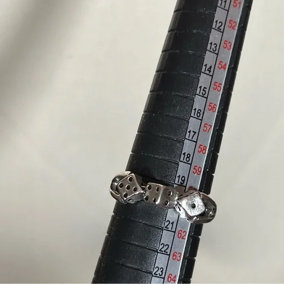 Vintage Retro Silver Dice Goth punk Disco Ring - Picture 5 of 16